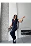 Tie-Detail Double Belted Blazer Vest Trousers Set - 5
