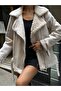 Rapit Suede Coat with Feather Belt - 4