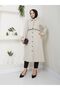 Women's Trench Coat with Tie Detail and Lining - 2