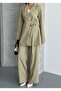 Premium Tie-Up Lace-Up Detailed Blazer-Palazzo Pants 2-Piece Set