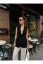 Elegant Oversize Vest with Gold Buckle Belt