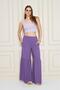 Paçası Ruched Detail Aerobin Fabric Women's Trousers - Elastic Waist, Comfortable Cut 700-3763330 - 2