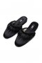 Women's Black Furry Heelless Lelin Dowry House Slippers Q2L4K5Ck - 2
