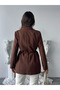 Premium Lined Tie-Detail Premium Blazer Jacket - 6