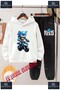 Children's Unisex "Sonic Riding a Motorcycle" Custom Printed Hoodie Tracksuit Set