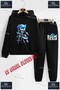 Children's Unisex "Sonic Riding a Motorcycle" Custom Printed Hoodie Tracksuit Set