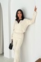 Basic Polo Neck Half Placket Buttoned Knitwear Bottom-Top Set Aw25Au0013 - 4