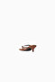 Lara 35 Leopard Print Satin Slip-On Mules with Logo Detail, Elegant and Modern Design - 3