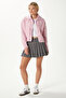 Women's Lean Soft Texture Polo Neck Pink Basic Knitwear Cardigan Hi00179 - 6