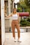 Exclusive Women's Carrot Leg High Waist Lycra Woven Trousers 3096 - 3