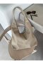 New School Knitted Detailed Loose Large Shoulder Bag - 4
