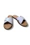 Women's Genuine Leather Cross-Strapped Slippers - 6