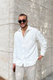Yotau Men's Oversize Fit Corduroy Long Sleeve Shirt Jacket - 2