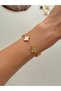316L Steel Stone White Bracelet Women's Bracelet Gold Double Sided Bracelet - 6