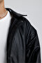 Oversize Bomber Leather Jacket - 8