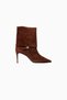 Simone 80 Brown Suede Side Buckle Pointed Toe, 80mm Thin Heel Ankle Boots