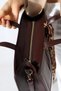 Brown Women's Bag Large Size Zippered Leopard Scarf Detail - Cross Strap Shoulder and Hand Bag - 9