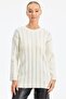 Striped Stone Adhesive Ribbed Tunic Ekru