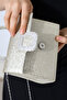 Gold Glitter Women's Small Evening Bag with Chain Strap and Silver Accessory Detail Shoulder and Hand Bag - 8