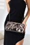 Bronze Women's Chain Strap Portfolio Evening Bag Shiny Shoulder and Hand Bag for Invitations - 6
