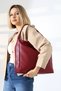 Burgundy Women's Bag Large Size with Zipper - Shoulder and Hand Bag - 2