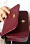 Burgundy Women's Bag with Chain Strap, Small Size Box Model, Shoulder and Hand Bag for Occasions - 8