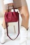 Burgundy Women's Nubuck Bag Lined with Zipper - Crossbody Shoulder and Handbag Small Size - 4