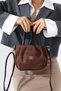 Brown Women's Nubuck Bag Lined with Zipper - Crossbody Shoulder and Handbag Small Size - 8
