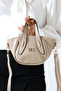 Beige Women's Bag Small Size Zippered Crossbody Shoulder and Hand Bag - 5
