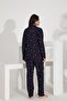 100% Cotton Long Sleeve Buttoned Pocket Women's Pajama Set 98302-303 - 5
