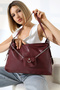 Claret Red Women's Bag Large Size with Wallet Accessories - Stylish Shoulder and Handbag - 2