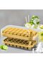 2-Pack Ice Cube Tray with Lid, 64 Moulds for Refrigerator, Yellow with Ice Scoop - 6