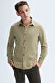 Men's Mink Color Regular Fit Long Sleeve Casual Shirt