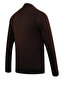 Men's Buttoned Burgundy Cardigan with Pockets Patterned Steel Knit Classic Fit - 5208m - 4