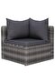 6 Piece Garden Sofa Set with Cushions & Pillows Poly Rattan Grey - 4