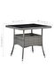 3 Piece Garden Dining Set Grey Poly Rattan and Glass - 3