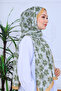 Leaf Patterned Silky Shawl - 4