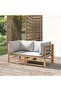 Garden Corner Sofas with Light Grey Cushions 2 pcs Bamboo