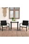 3 Piece Garden Dining Set Poly Rattan Black