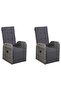5 Piece Garden Dining Set Grey - 8