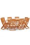9 Piece Folding Outdoor Dining Set Solid Eucalyptus Wood