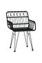 3 Piece Garden Dining Set Black Poly Rattan - 4