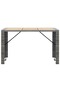 7 Piece Outdoor Bar Set with Cushions Poly Rattan Grey - 6