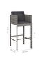5 Piece Garden Bar Set with Cushions Poly Rattan Grey - 3