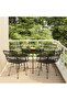5 Piece Garden Dining Set Black Poly Rattan