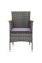 5 Piece Garden Dining Set with Cushions Poly Rattan Grey - 4