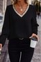 New Season Women's Relaxed Fit Aerobin Blouse V-Neck Long Sleeve - 3