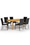 7 Piece Garden Dining Set Black