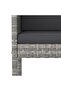 5 Piece Garden Bar Set with Cushions Poly Rattan Grey - 4