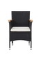 5 Piece Garden Dining Set Black Poly Rattan and Acacia Wood - 7